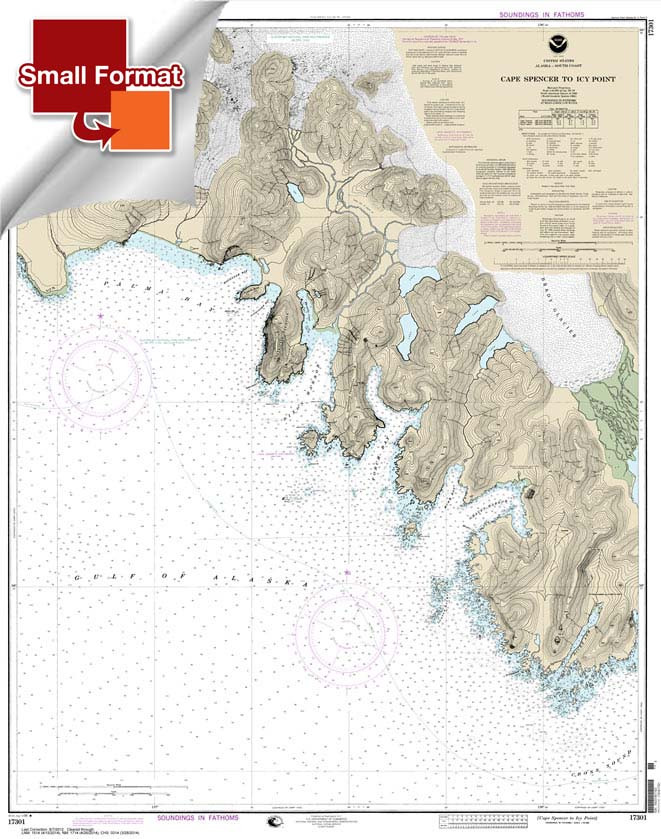 HISTORICAL SMALL FORMAT NOAA Chart 17301: Cape Spencer to Icy Point