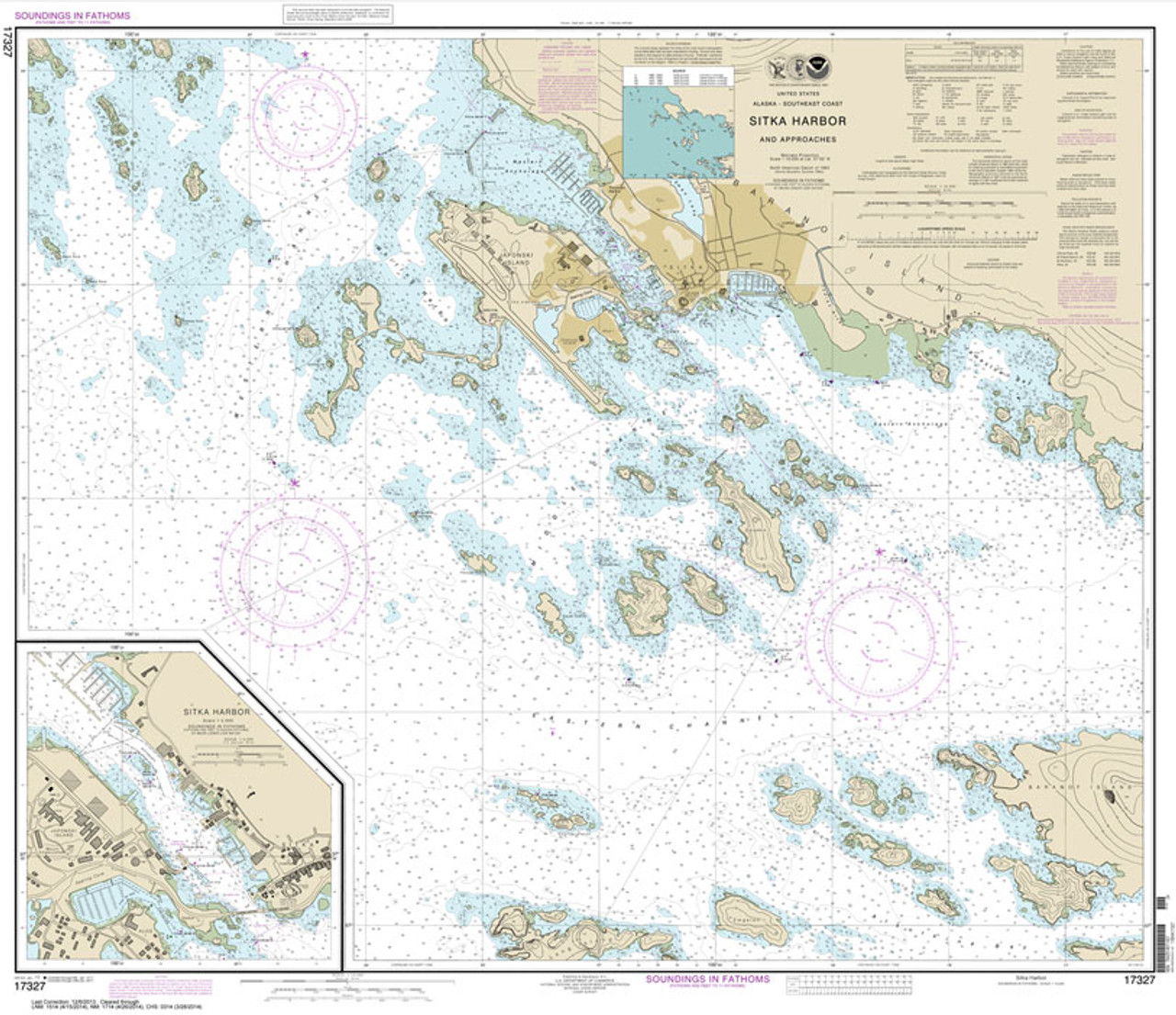 NOAA Chart 17327: Sitka Harbor and approaches;Sitka Harbor