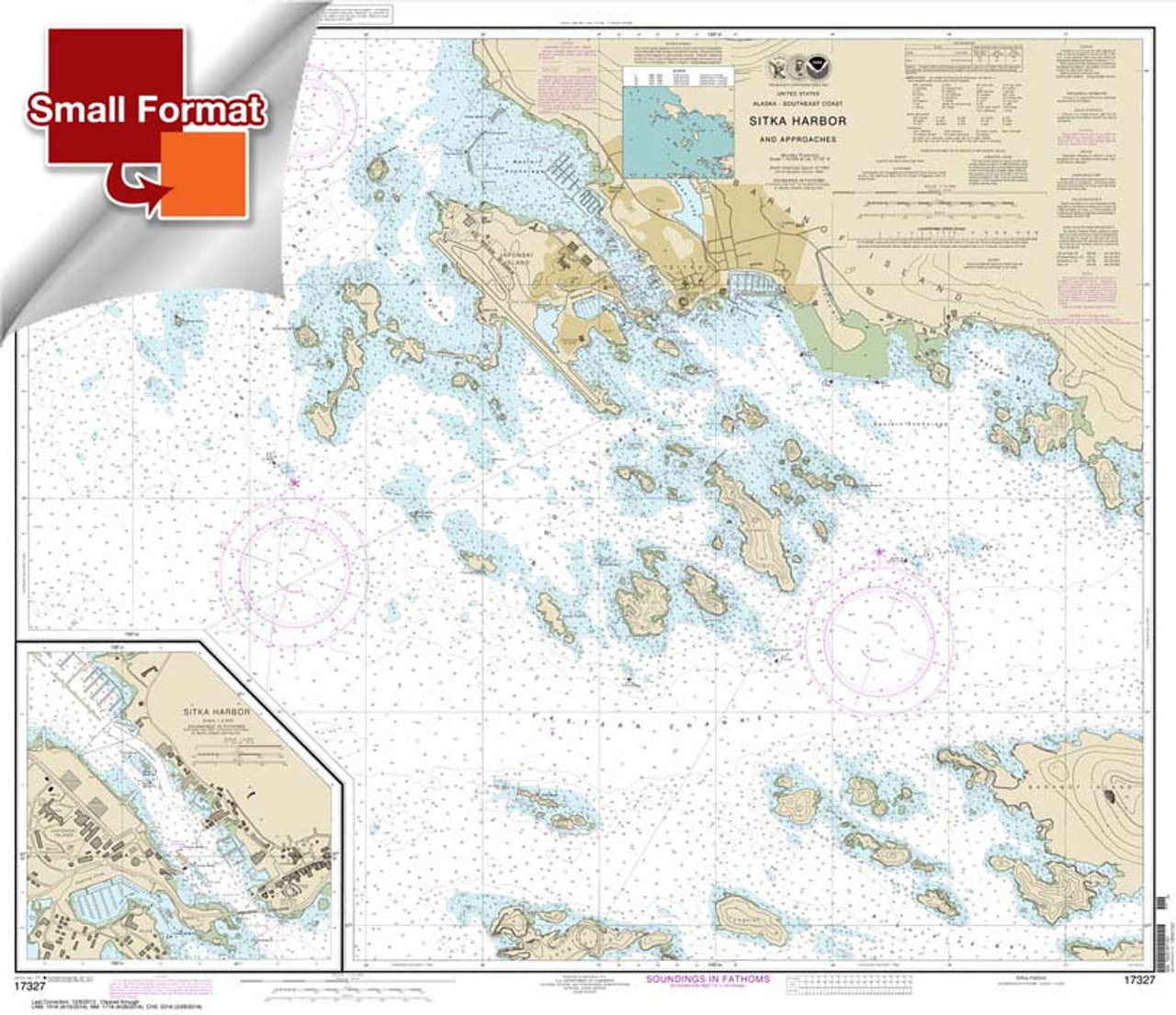Small Format NOAA Chart 17327: Sitka Harbor and approaches;Sitka Harbor