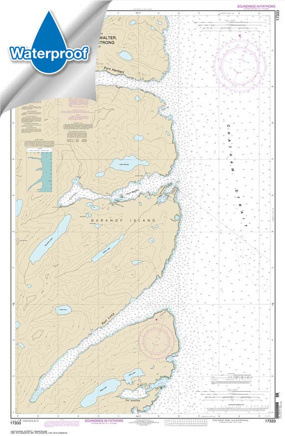 HISTORICAL WATERPROOF NOAA Chart 17333: Ports Herbert: Walter: Lucy and Armstrong