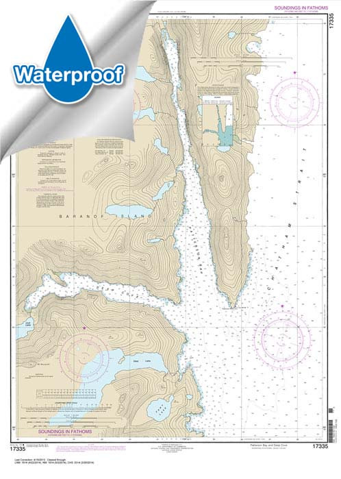 HISTORICAL WATERPROOF NOAA Chart 17335: Patterson Bay and Deep Cove