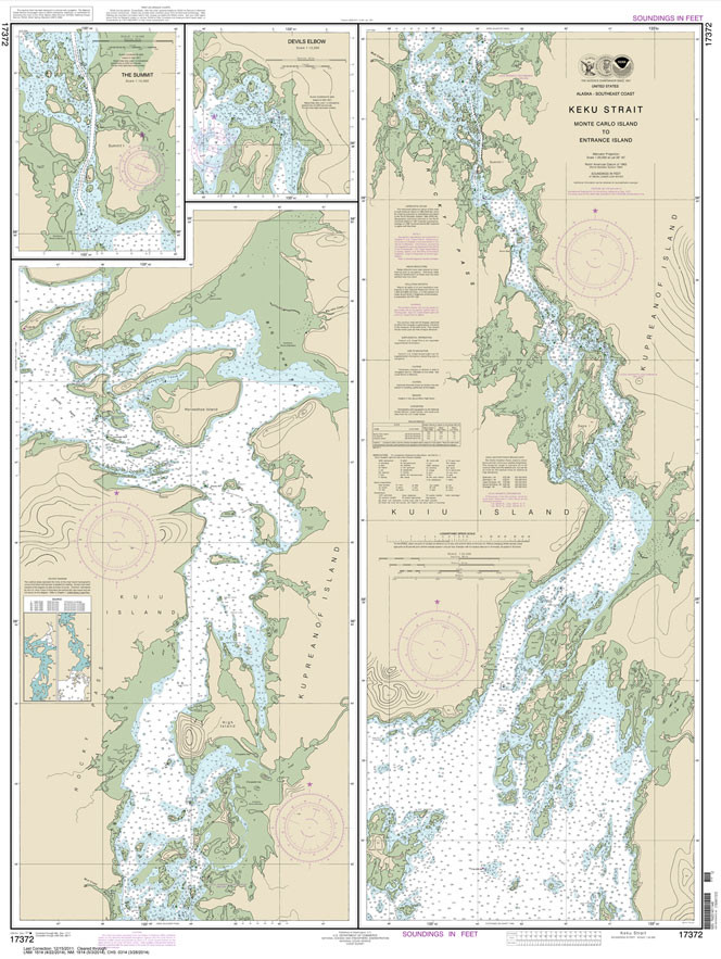 HISTORICAL NOAA Chart 17372: Keku Strait-Monte Carlo Island to Entrance Island;The Summit;Devils Elbow