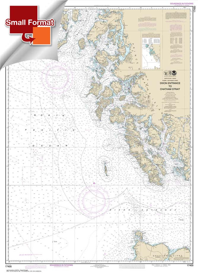 HISTORICAL SMALL FORMAT NOAA Chart 17400: Dixon Entrance to Chatham Strait