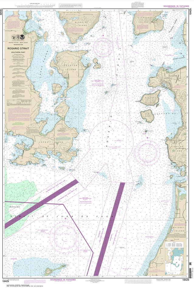 HISTORICAL NOAA Chart 18429: Rosario Strait-southern part