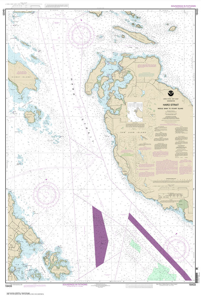 HISTORICAL NOAA Chart 18433: Haro-Strait-Middle Bank to Stuart Island