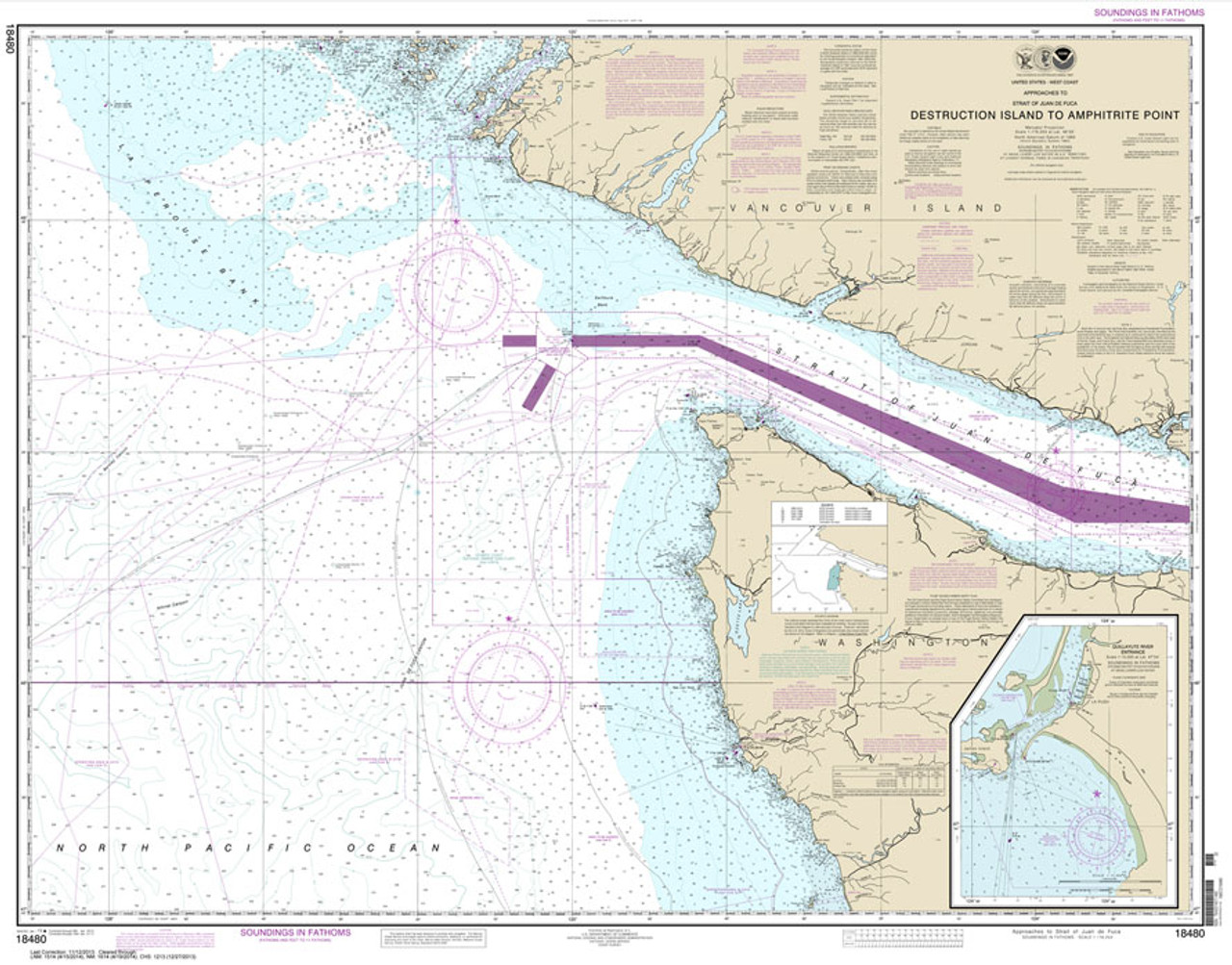 NOAA Chart 18480: Approaches to Strait of Juan de Fuca Destruction lsland to Amphitrite Point