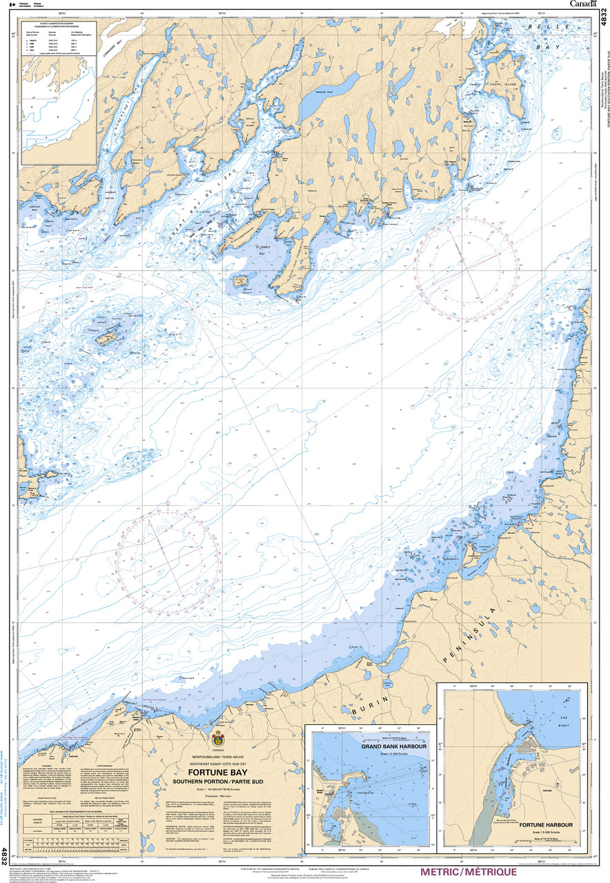 CHS Chart 4832: Fortune Bay: Southern Portion / Partie Sud