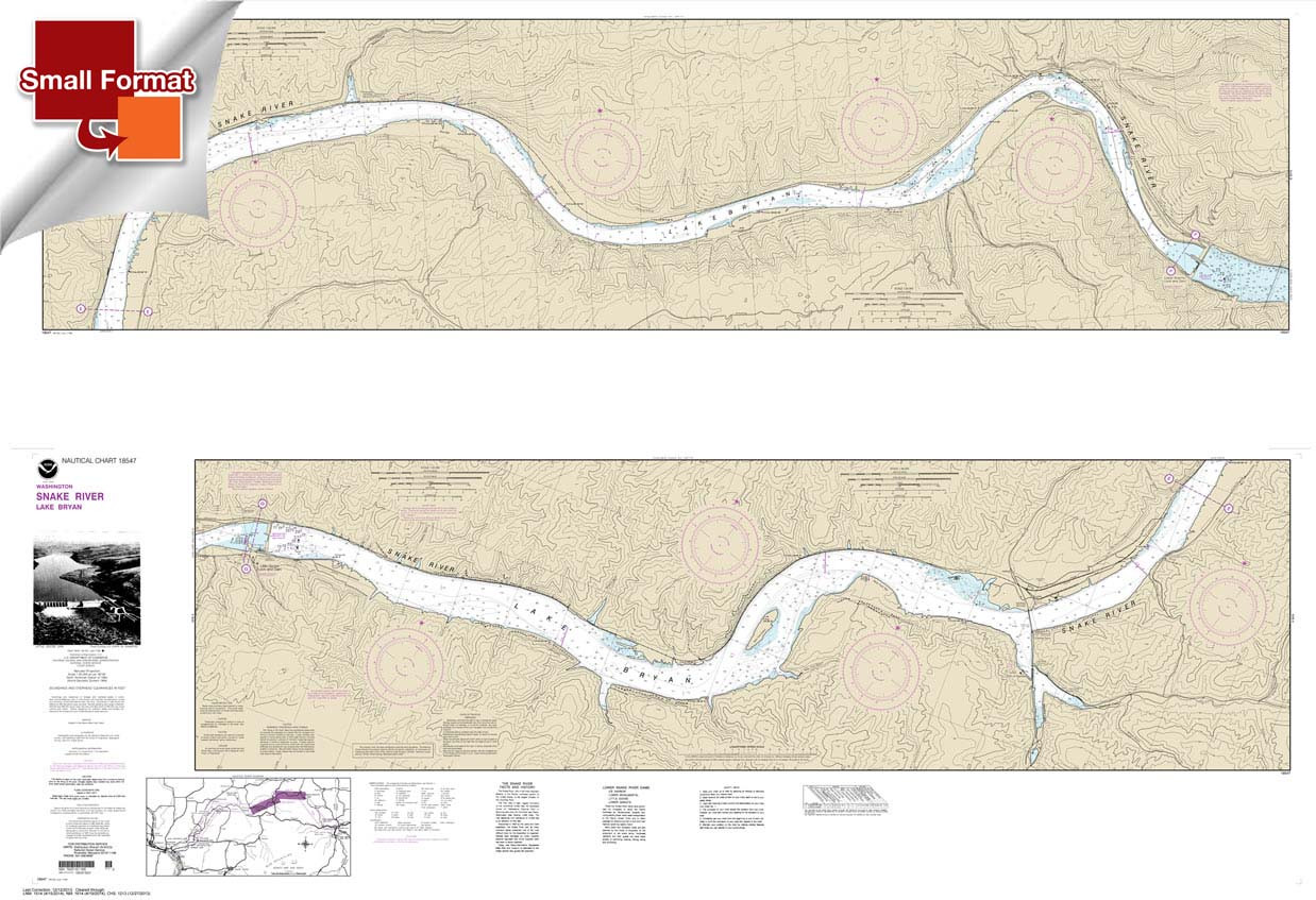 Small Format NOAA Chart 18547: Snake River-Lake Bryon