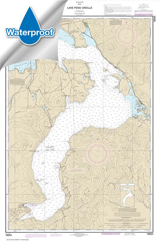 Waterproof NOAA Chart 18554: Lake Pend Oreille