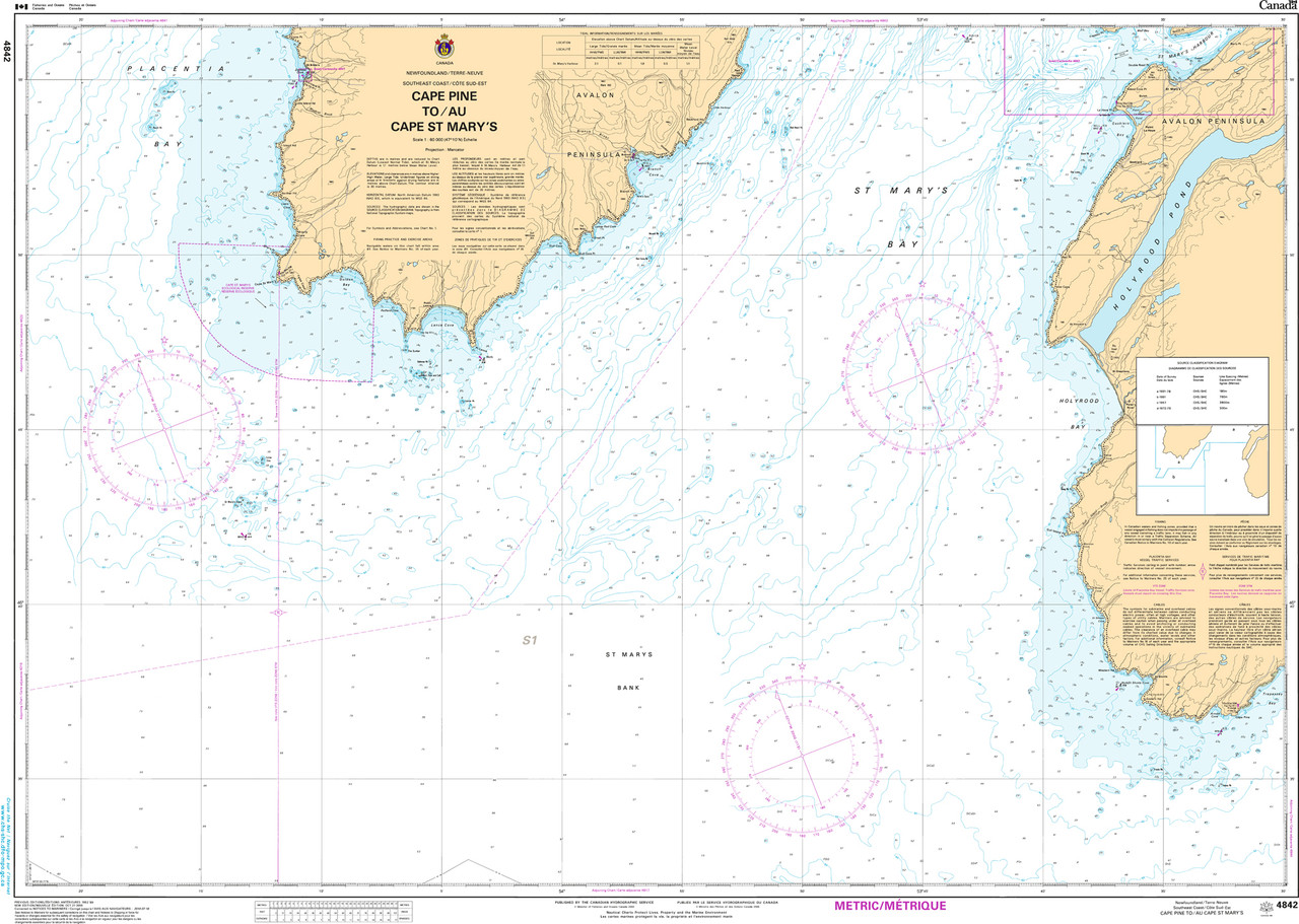 CHS Chart 4842: Cape Pine to/au Cape St. Mary's