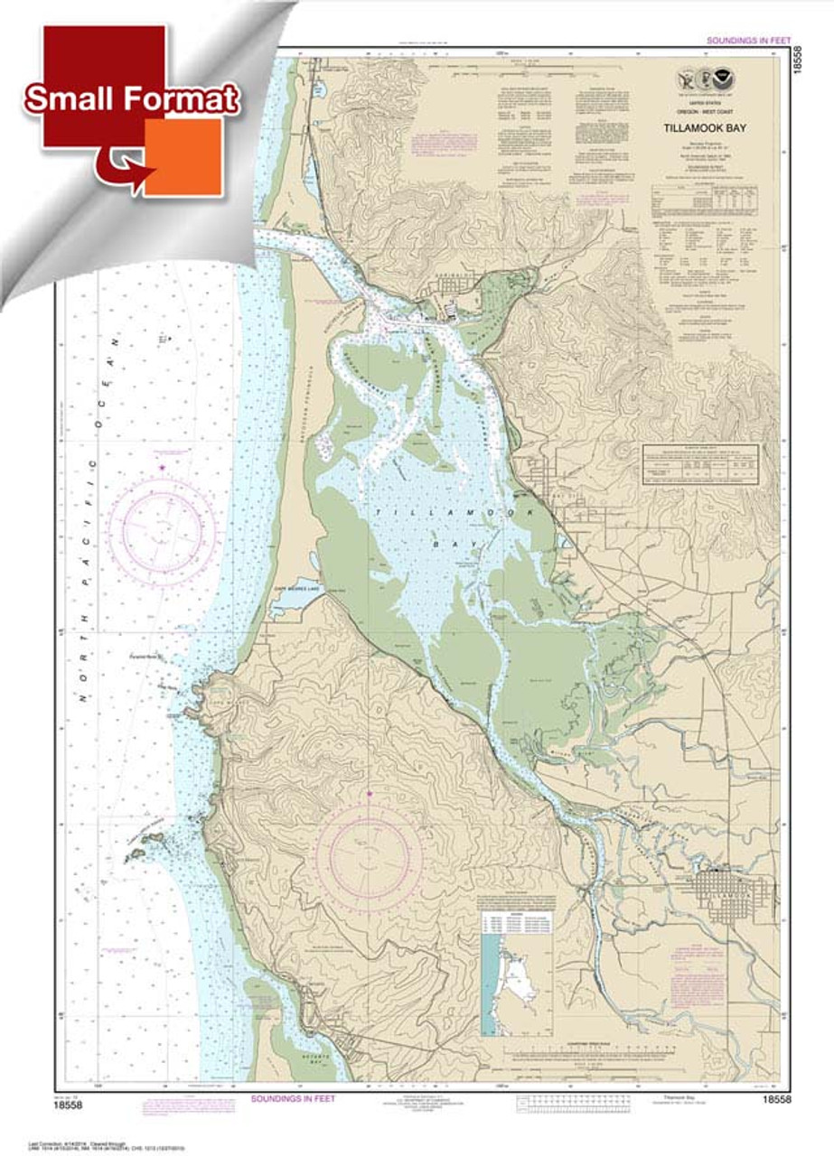 Small Format NOAA Chart 18558: Tillamook Bay