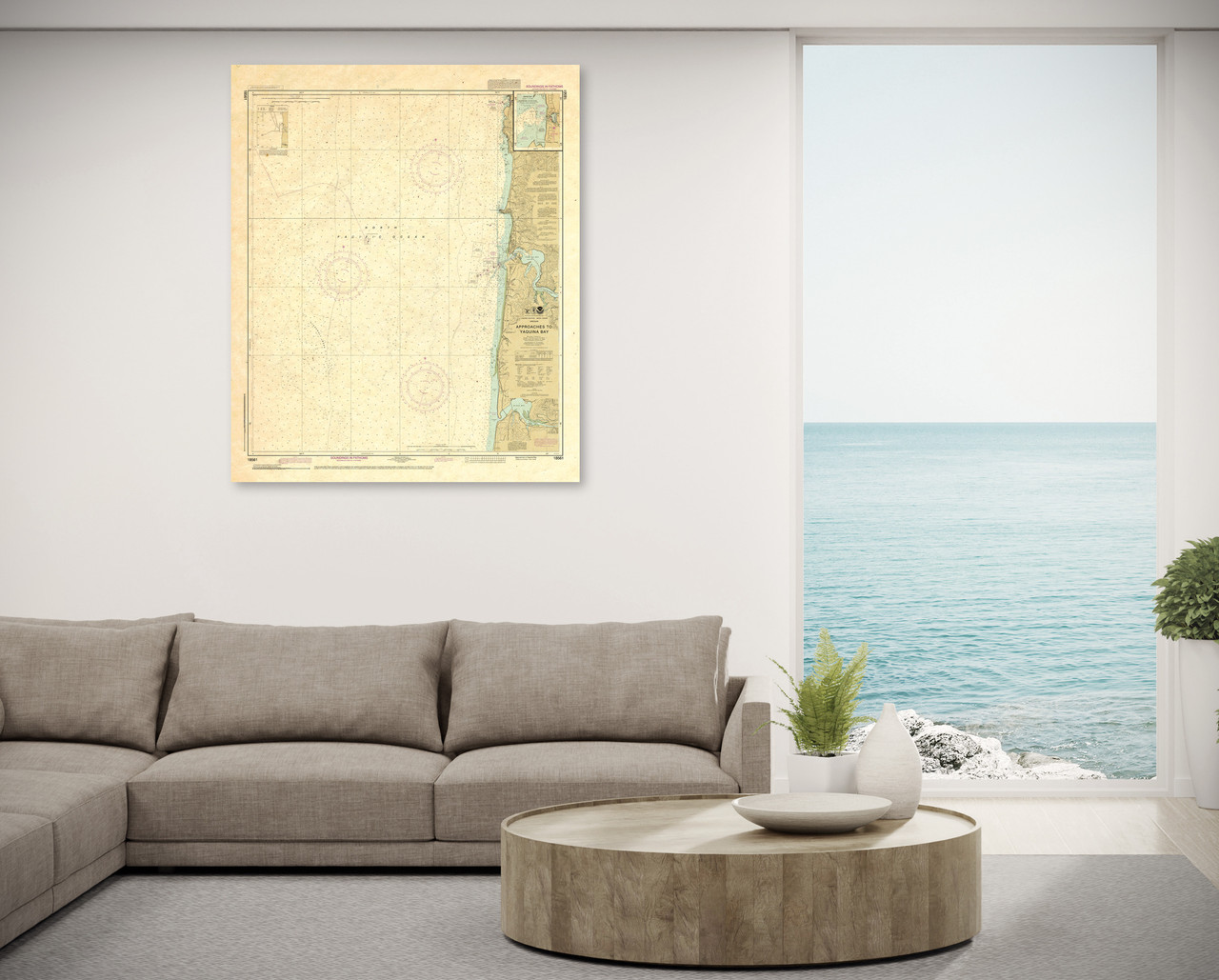 ANTIQUED NOAA Chart 18561: Approaches to Yaquina Bay; Depoe Bay ANTIQUED NOAA Chart 18561: Approaches to Yaquina Bay; Depoe Bay