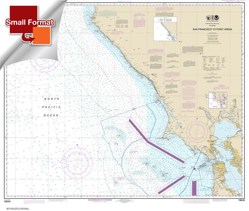 Small Format NOAA Chart 18640: San Francisco to Point Arena