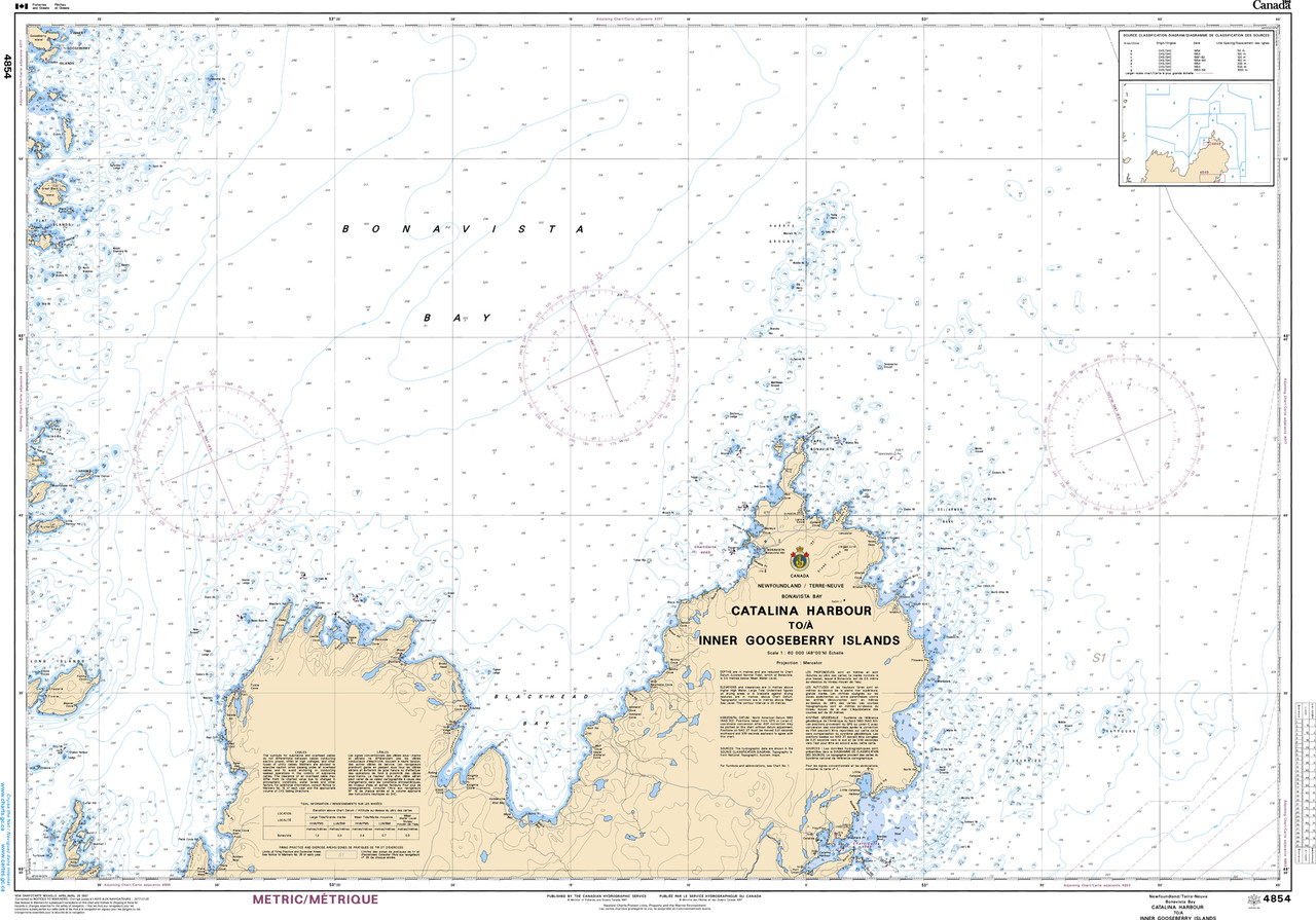 CHS Chart 4854: Catalina Harbour to / Ã  Inner Gooseberry Islands
