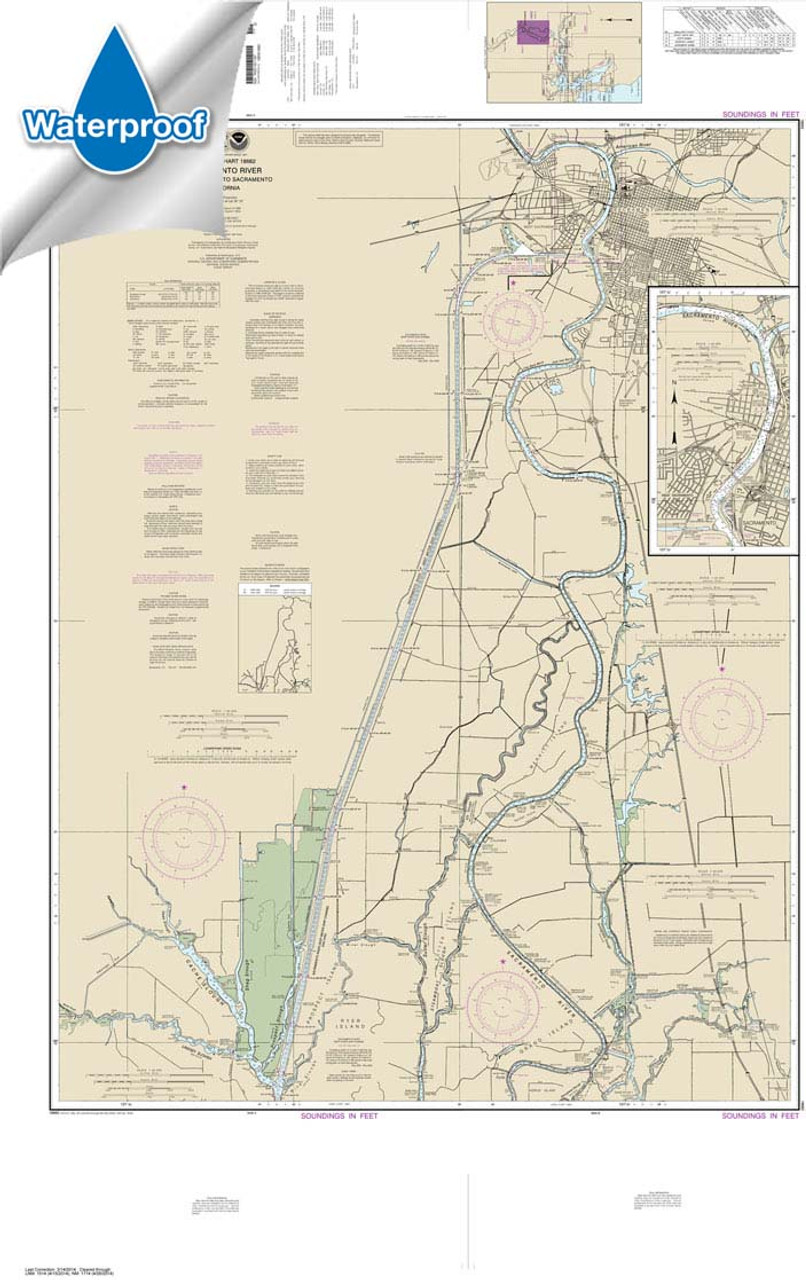 Waterproof NOAA Chart 18662: Sacramento River Andrus Island to Sacramento