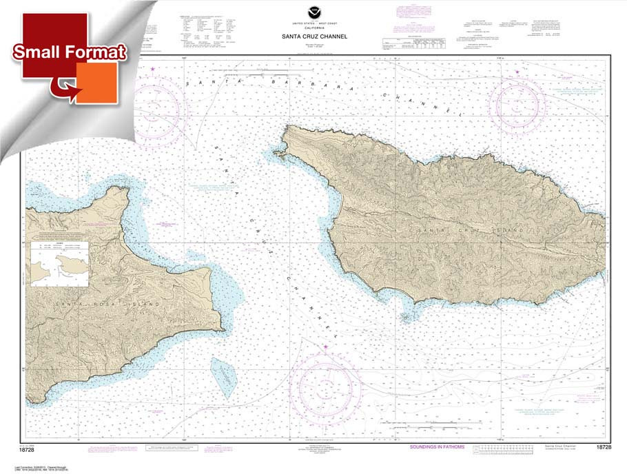 Small Format NOAA Chart 18728: Santa Cruz Channel
