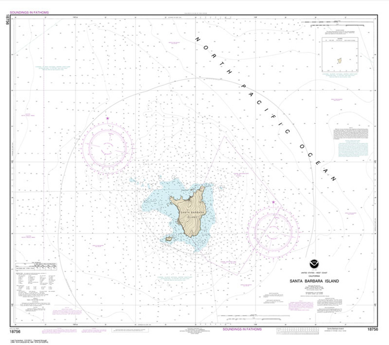 HISTORICAL NOAA Chart 18756: Santa Barbara Island