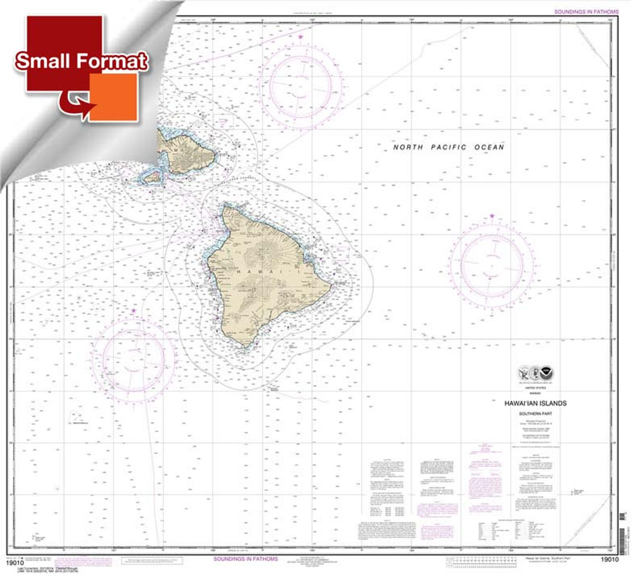 Small Format NOAA Chart 19010: Hawai'ian Islands southern part