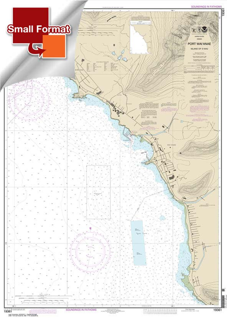 Small Format HISTORICAL NOAA Chart 19361: Port Wa'ianae Island of O'ahu