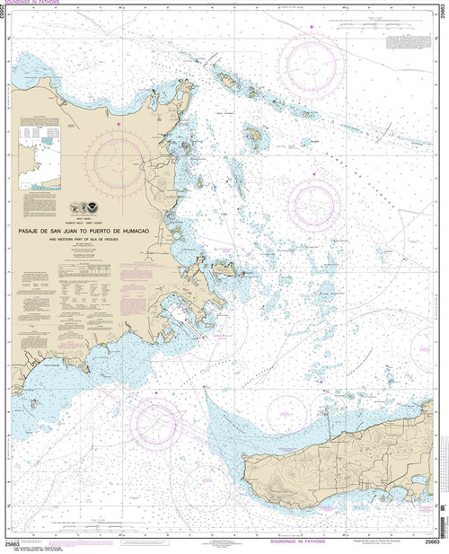 NOAA Chart 25663: Pasaje de San Juan to Puerto de Humacao and Western Part of lsla de Vieques