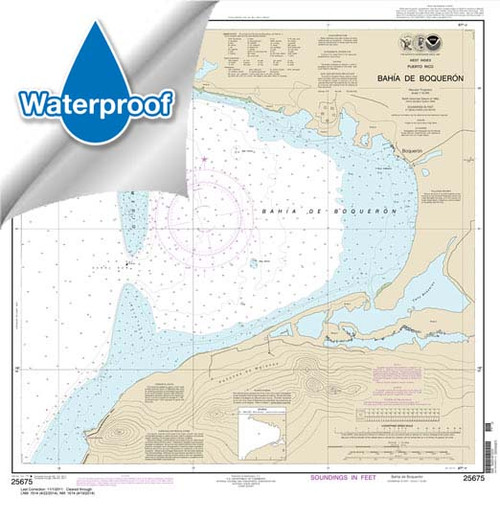 Waterproof NOAA Chart 25675: Bahia de Boqueron