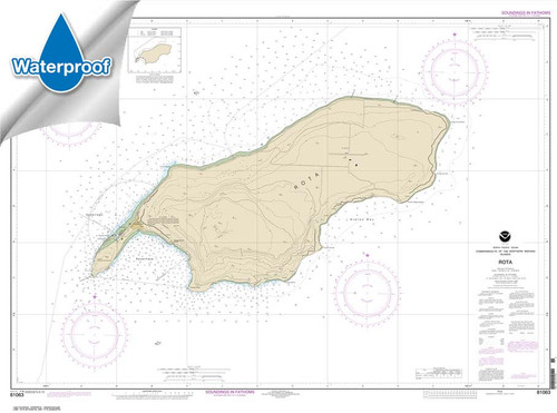 Waterproof HISTORICAL NOAA Chart 81063: Commonwealth of the Northern Mariana Islands Rota