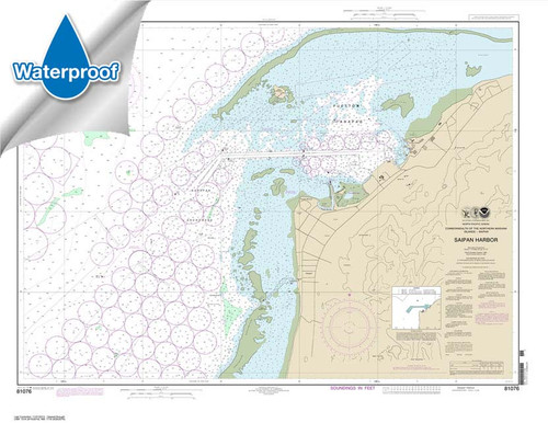 Waterproof NOAA Chart 81076: Commonwealth of the Northern Mariana Islands Saipan Harbor