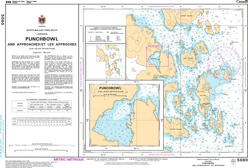 CHS Chart 5080: Punchbowl Inlet and Approaches/et les approches