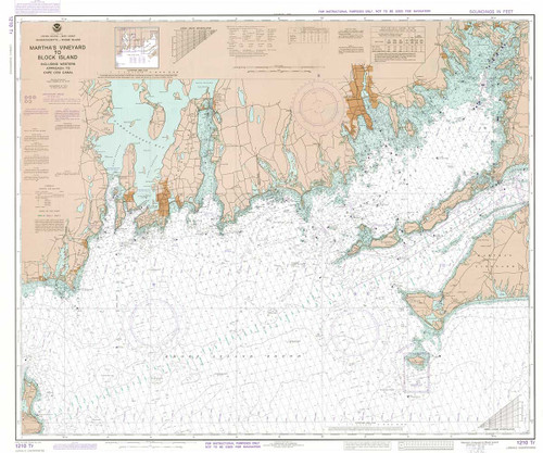 NOAA Training Chart 1210 TR: MARTHA'S VINEYARD TO BLOCK ISLAND (3 PACK)