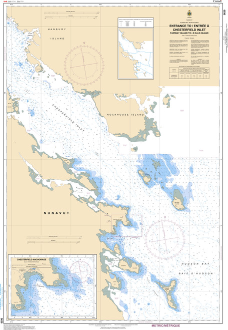 CHS Chart 5620: Entrance to/EntrÃ©e Ã  Chesterfield Inlet (Fairway Island to/Ã  Ellis Island)