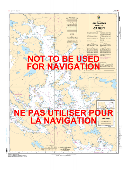 CHS Chart 6022: Lake Rosseau and/et Lake Joseph