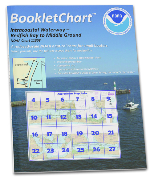 NOAA BookletChart 11308: Intracoastal Waterway Redfish Bay to Middle Ground