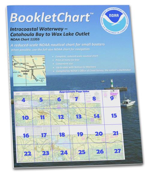 NOAA Booklet Chart 11355: Intracoastal Waterway Catahoula Bay to Wax Lake Outlet, etc.