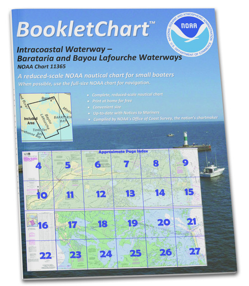 NOAA BookletChart 11365: Barataria and Bayou Lafourche Waterways Intracoastal Waterway to Gulf