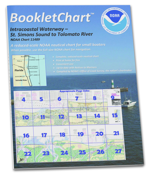 NOAA BookletChart 11489: Intracoastal Waterway St. Simons Sound to Tolomato River