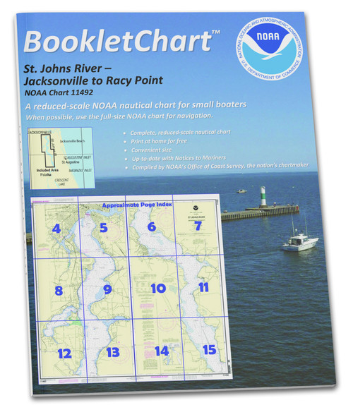 NOAA BookletChart 11492: St. John's River Jacksonville to Racy Point