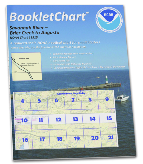 HISTORICAL NOAA BookletChart 11515: Savannah River Brier Creek to Augusta