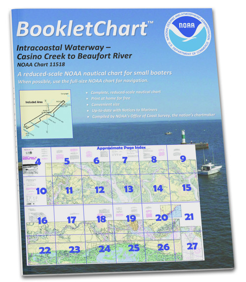 NOAA BookletChart 11518: Intracoastal Waterway Casino Creek to Beaufort River