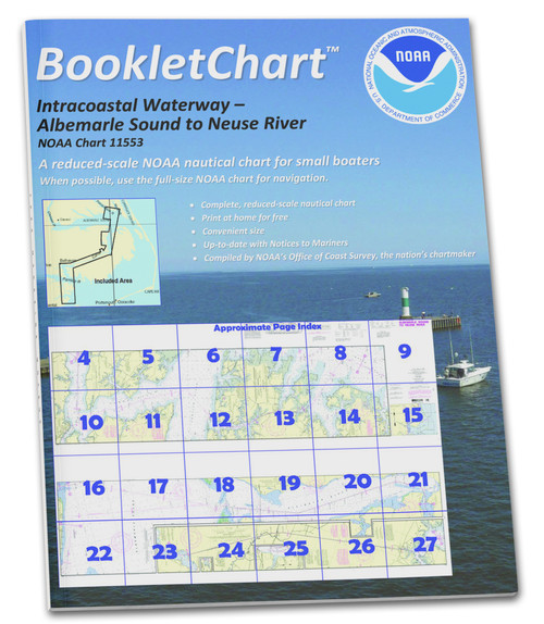 NOAA BookletChart 11553: Intracoastal Waterway Albermarle Sound to Neuse River;Alligator River.