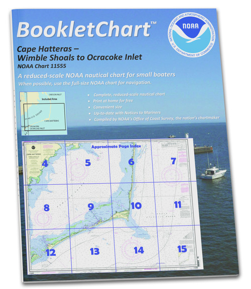 HISTORICAL NOAA BookletChart 11555: Cape Hatteras-Wimble Shoals to Ocracoke Inlet