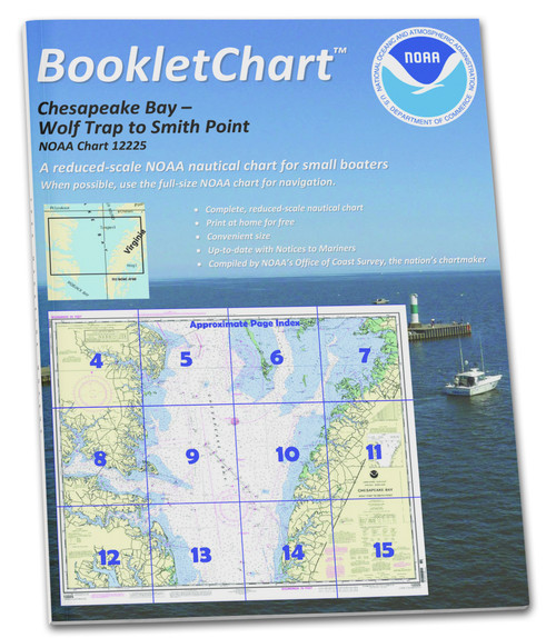 NOAA BookletChart 12225: Chesapeake Bay Wolf Trap to Smith Point