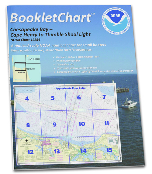 NOAA BookletChart 12254: Chesapeake Bay Cape Henry to Thimble Shoal Light