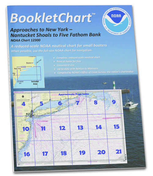 NOAA BookletChart 12300: Approaches to New York: Nantucket Shoals to Five Fathom Bank