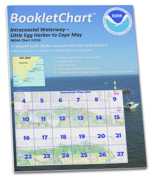 NOAA BookletChart 12316: Intracoastal Waterway Little Egg Harbor to Cape May;Atlantic City