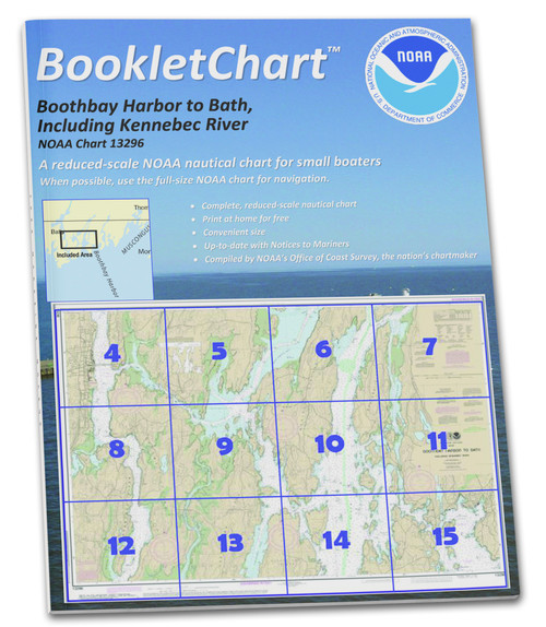 NOAA BookletChart 13296: Boothbay Harbor to Bath: Including Kennebec River