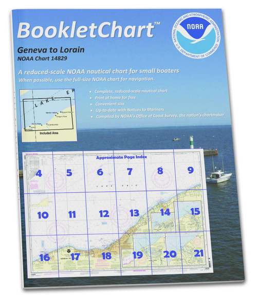 NOAA BookletChart 14829: Geneva to Lorain; Beaver Creek; Rocky River; Mentor Harbor; Chagrin Ri.