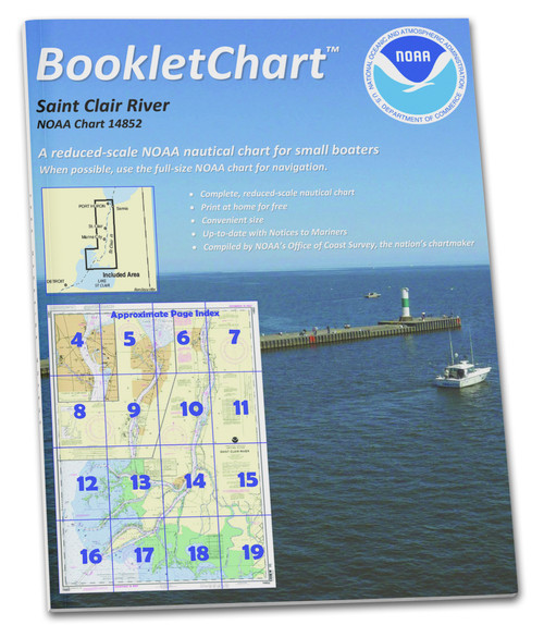 NOAA BookletChart 14852: St. Clair River;Head of St. Clair River, Handy 8.5" x 11" Size. Paper Chart Book Designed for use Aboard Small Craft