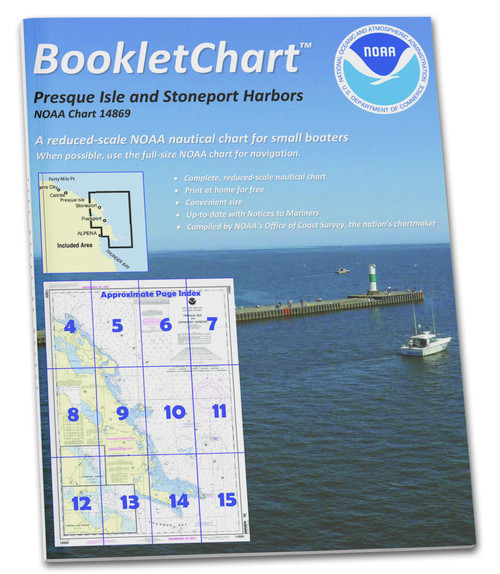 HISTORICAL NOAA BookletChart 14869: Thunder Bay Island to Presque Isle;Stoneport Harbor;Resque Isle Harbor.