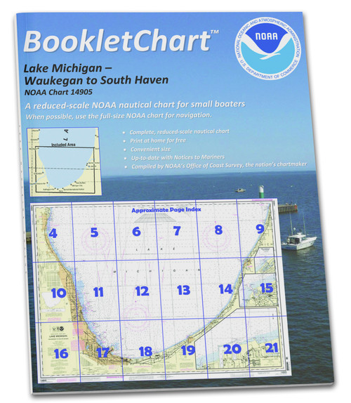 NOAA BookletChart 14905: Waukegan to South Haven;Michigan City;Burns International Harbor;New B.