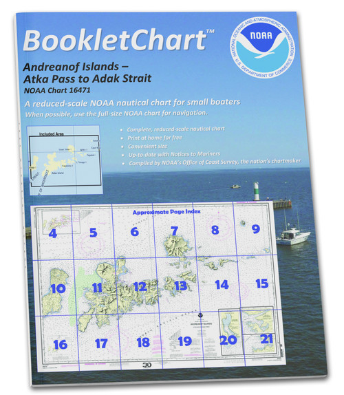 HISTORICAL NOAA BookletChart 16471: Atka Pass to Adak Strait;Three Arm Bay: Adak Island;Kanaga Bay: Kanaga.